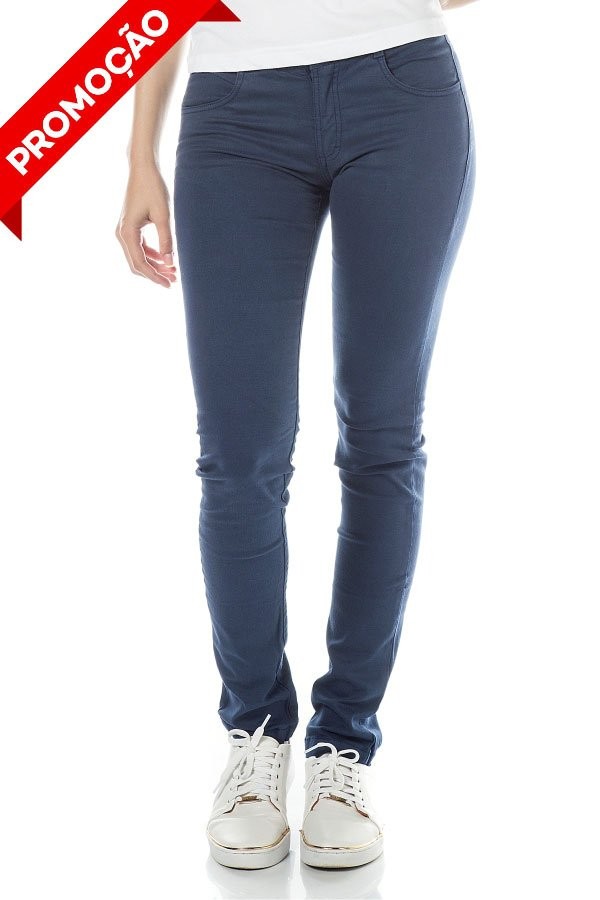 Calça de sarja sale azul marinho feminina