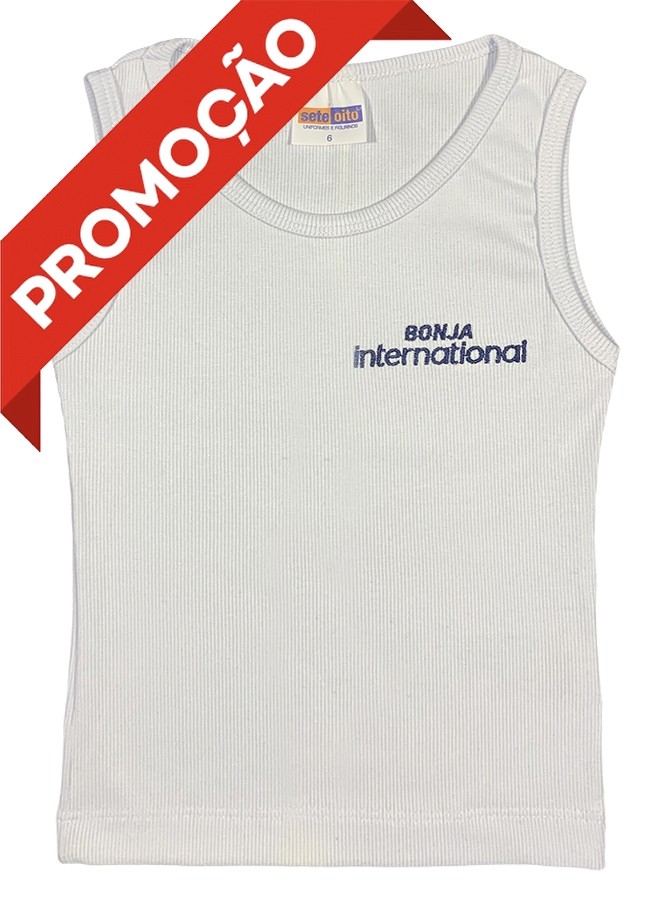 Baby Look Canelada Regata Branca (OUTLET)