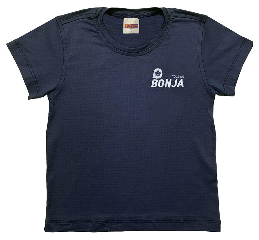 Camiseta Dry Poliamida Manga Curta Azul Marinho
