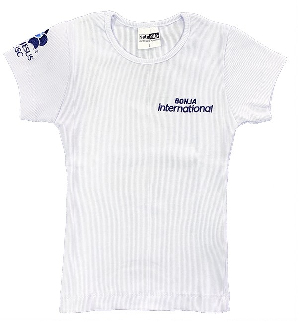 Baby Look Canelada Manga Curta Branca