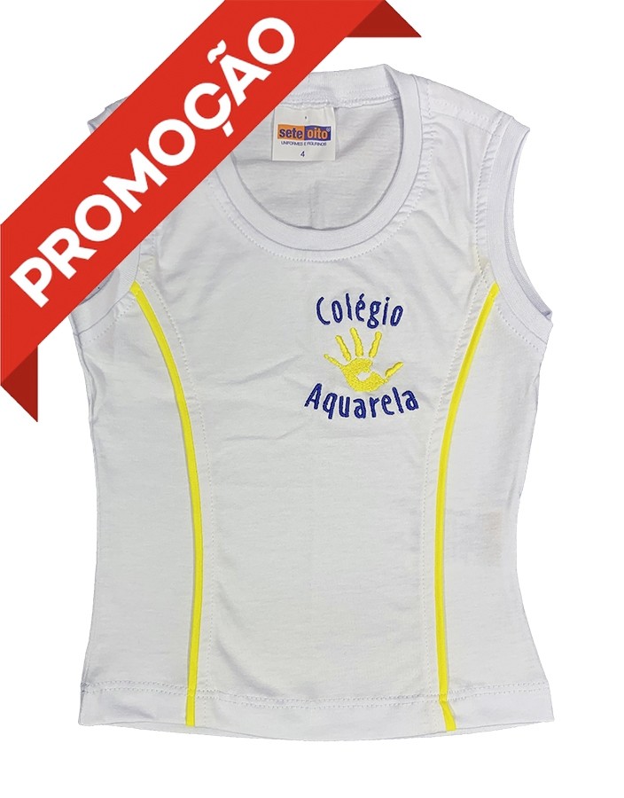 Baby Look Algodão Regata Branca (OUTLET)