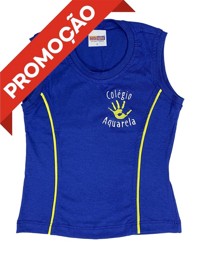 Baby Look Algodão Regata Azul Royal (OUTLET)