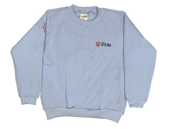 Blusão de Moletom Azul Claro