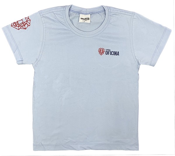 Camiseta Algodão Manga Curta Azul Claro