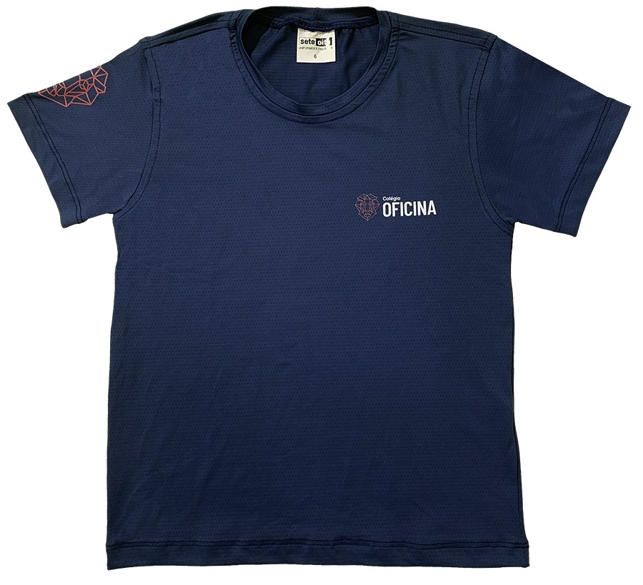 Camiseta Dry Poliamida Manga Curta Azul Marinho