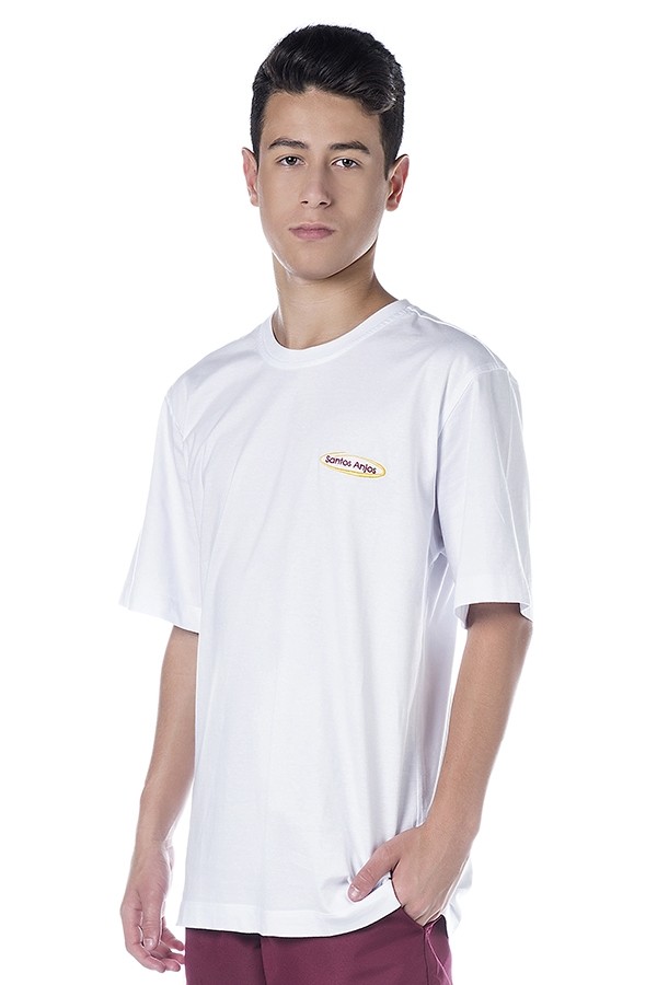 Camiseta Algodão Manga Curta Branca