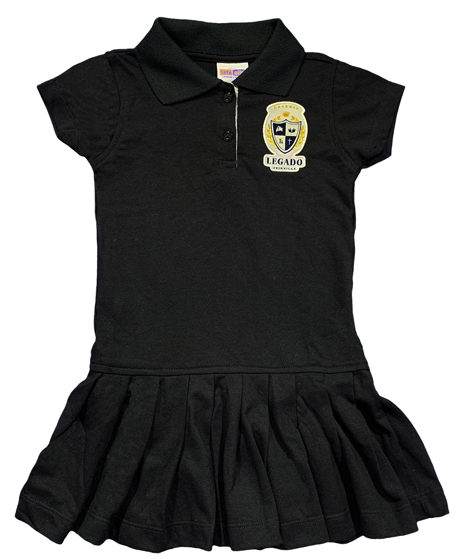 Vestido Polo Manga Curta + Shorts Preto