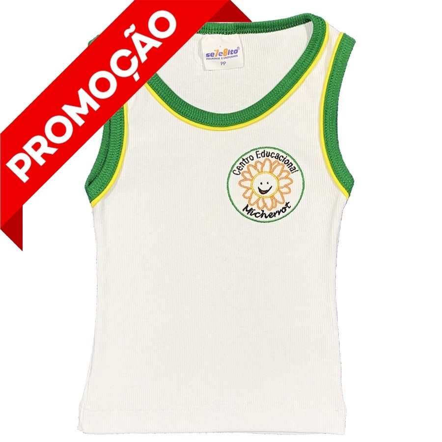 Baby Look Canelada Regata Branca (OUTLET)