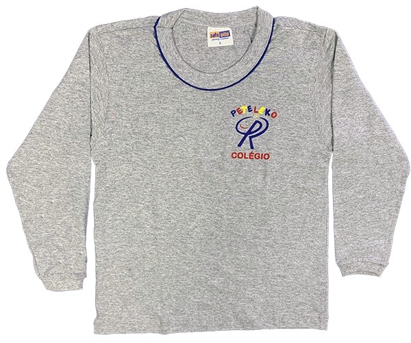 Camiseta Algodão Manga Longa Cinza