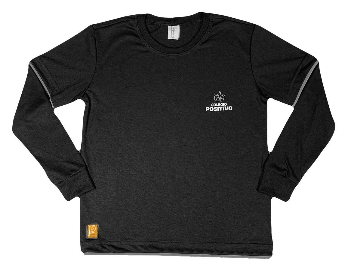 Camiseta Algodão Manga Longa Preta - ENSINO MÉDIO