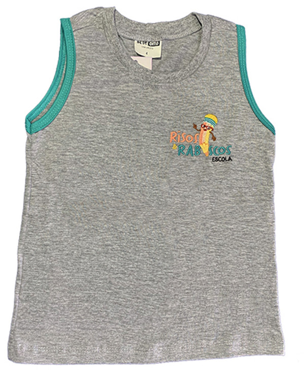 Camiseta Algodão Regata Cinza Mescla