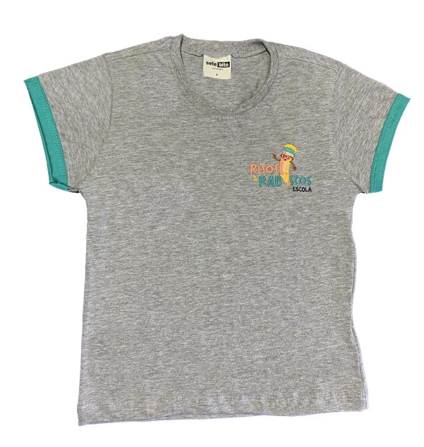 Camiseta Algodão Manga Curta Cinza Mescla