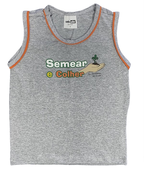 Camiseta Algodão Regata Cinza Mescla