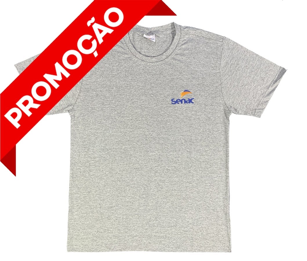 Camiseta Algodão Manga Curta Cinza (OUTLET)