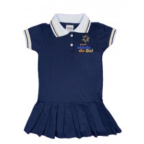 Vestido Polo Manga Curta + Shorts Azul Marinho