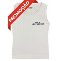 Baby Look Canelada Regata Branca (OUTLET)