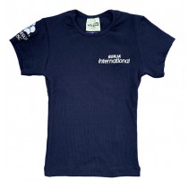 Baby Look Canelada Manga Curta Azul Marinho