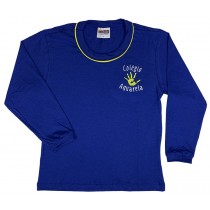 Camiseta Algodão Manga Longa Azul Royal