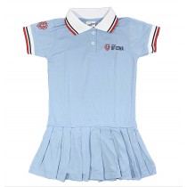 Vestido Polo Manga Curta Azul Claro + Shorts Azul Marinho