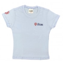 Baby Look Algodão Manga Curta Azul Claro