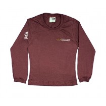 Baby Look Algodão Manga Longa Bordô