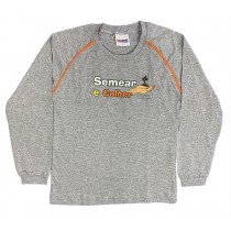 Camiseta Algodão Manga Longa Cinza Mescla