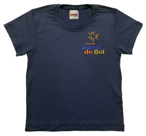 Camiseta Dry Poliamida Manga Curta Azul Marinho