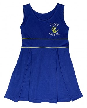 Vestido Piquet Regata + Shorts Azul Royal