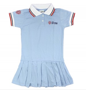 Vestido Polo Manga Curta Azul Claro + Shorts Azul Marinho