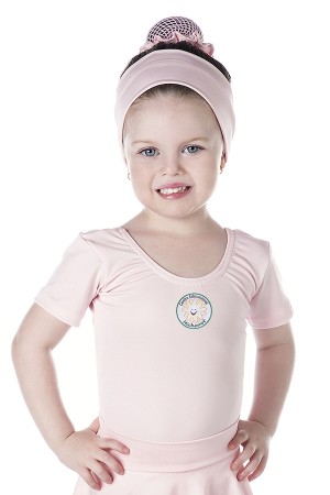 Blusa de Ballet Manga Curta Rosa