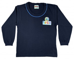 Camiseta Algodão Manga Longa Azul Marinho
