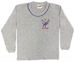 Camiseta Algodão Manga Longa Cinza