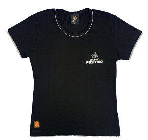 Baby Look Algodão Manga Curta Preta - ENSINO MÉDIO