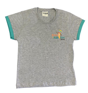 Camiseta Algodão Manga Curta Cinza Mescla