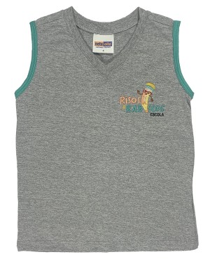 Camiseta Algodão Regata Cinza Mescla