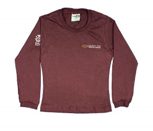 Baby Look Algodão Manga Longa Bordô