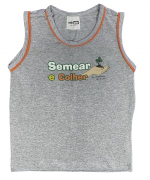 Camiseta Algodão Regata Cinza Mescla